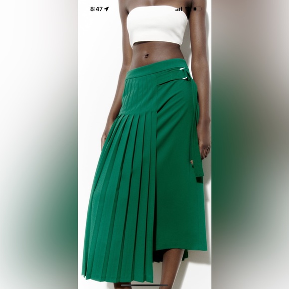Zara Skirts Zara Belted Pleated Skirt Limited Edition Poshmark